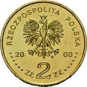 Poland 2 Zlote 1000th Anniversary of Wroclaw City 2000 Y# 389 RZECZPOSPOLITA POLSKA MW 2000 ZŁ 2 ZŁ coin obverse