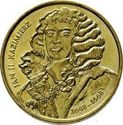 Poland 2 Zlote John II Casimir Vasa 2000 Y# 398 JAN II KAZIMIERZ ET 1648-1668 coin reverse