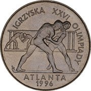 Poland 2 Zlote XXVI Summer Olympic Games in Atlanta 1995 Y# 303 IGRZYSKA XXVI OLIMPIADY KR ATLANTA 1996 coin reverse Poland 2 Zlote XXVI Summer Olympic Games in Atlanta 1995 Y# 303 IGRZYSKA XXVI OLIMPIADY KR ATLANTA 1996 coin reverse