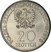 Poland 20 Zlotych First Polish Cosmonaut 1978 MW Y# 97 POLSKA RZECZPOSPOLITA LUDOWA 1978 MW 20 ZŁOTYCH coin obverse Poland 20 Zlotych First Polish Cosmonaut 1978 MW Y# 97 POLSKA RZECZPOSPOLITA LUDOWA 1978 MW 20 ZŁOTYCH coin obverse