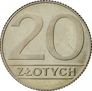 Poland 20 Zlotych Circulation Coin 1989 MW Y# 153.2 20 ZŁOTYCH coin reverse Poland 20 Zlotych Circulation Coin 1989 MW Y# 153.2 20 ZŁOTYCH coin reverse