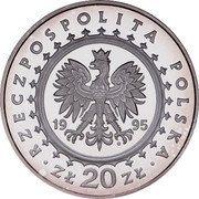 Poland 20 Zlotych Lazienki Royal Palace 1995 Proof Y# 296 RZECZPOSPOLITA POLSKA 1995 MW ZŁ 20 ZŁ coin obverse Poland 20 Zlotych Lazienki Royal Palace 1995 Proof Y# 296 RZECZPOSPOLITA POLSKA 1995 MW ZŁ 20 ZŁ coin obverse