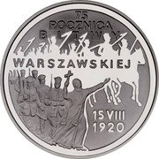 Poland 20 Zlotych 75th Anniversary of Battle of Warsaw 1995 Proof Y# 298 75 ROCZNICA BITWY WARSZAWSKIEJ 15 VIII 1920 coin reverse Poland 20 Zlotych 75th Anniversary of Battle of Warsaw 1995 Proof Y# 298 75 ROCZNICA BITWY WARSZAWSKIEJ 15 VIII 1920 coin reverse