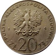 Poland 20 Zlotych International Women's Year 1975 MW Y# 75 POLSKA RZECZPOSPOLITA LUDOWA 19 75 MW ZŁ 20 ZŁ coin obverse Poland 20 Zlotych International Women's Year 1975 MW Y# 75 POLSKA RZECZPOSPOLITA LUDOWA 19 75 MW ZŁ 20 ZŁ coin obverse