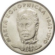Poland 20 Zlotych Maria Konopnicka 1978 MW Y# 95 MARIA KONOPNICKA 1842 - 1910 coin reverse Poland 20 Zlotych Maria Konopnicka 1978 MW Y# 95 MARIA KONOPNICKA 1842 - 1910 coin reverse