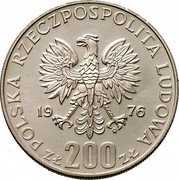 Poland 200 Zlotych XXI Summer Olympic Games in Montreal 1976 MW Y# 86 POLSKA RZECZPOSPOLITA LUDOWA 19 76 MW ZŁ 200 ZŁ coin obverse Poland 200 Zlotych XXI Summer Olympic Games in Montreal 1976 MW Y# 86 POLSKA RZECZPOSPOLITA LUDOWA 19 76 MW ZŁ 200 ZŁ coin obverse