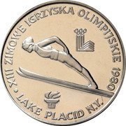 Poland 200 Zlotych XIII Winter Olympic Games in Lake Placid 1980 MW Proof Y# 110.1 XIII ZINOWE IGRZYSKA OLIMPIJSKIE 1980 LAKE PLACID N.Y. coin reverse Poland 200 Zlotych XIII Winter Olympic Games in Lake Placid 1980 MW Proof Y# 110.1 XIII ZINOWE IGRZYSKA OLIMPIJSKIE 1980 LAKE PLACID N.Y. coin reverse