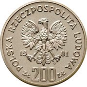 Poland 200 Zlotych Wladyslaw I Herman 1981 MW Proof Y# 129 POLSKA RZECZPOSPOLITA LUDOWA 19 81 MW ZŁ 200 ZŁ coin obverse Poland 200 Zlotych Wladyslaw I Herman 1981 MW Proof Y# 129 POLSKA RZECZPOSPOLITA LUDOWA 19 81 MW ZŁ 200 ZŁ coin obverse