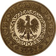 Poland 200 Zlotych 1000th Anniversary of the Death of St. Adalbert 1997 Proof Y# 323 RZECZPOSPOLITA POLSKA MW 200 ZŁ 1997 coin obverse