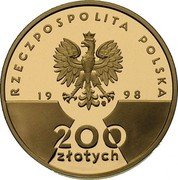 Poland 200 Zlotych 20th Anniversary of John Paul's II Pontificate 1998 Proof Y# 346 RZECZPOSPOLITA POLSKA 1998 MW 200 ZŁOTYCH coin obverse Poland 200 Zlotych 20th Anniversary of John Paul's II Pontificate 1998 Proof Y# 346 RZECZPOSPOLITA POLSKA 1998 MW 200 ZŁOTYCH coin obverse