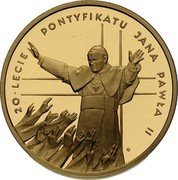 Poland 200 Zlotych 20th Anniversary of John Paul's II Pontificate 1998 Proof Y# 346 20 - LECIE PONTYFIKATU JANA PAWŁA II coin reverse Poland 200 Zlotych 20th Anniversary of John Paul's II Pontificate 1998 Proof Y# 346 20 - LECIE PONTYFIKATU JANA PAWŁA II coin reverse