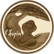 Poland 200 Zlotych XIII International Piano Competition Fryderyk Chopin 1995 Proof Y# 299 F CHOPIN coin reverse