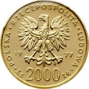 Poland 2000 Zlotych Fryderyk Chopin) 1977 MW Proof Y# 90 POLSKA RZECZPOSPOLITA LUDOWA 19 77 MW ZŁ 2000 ZŁ coin obverse Poland 2000 Zlotych Fryderyk Chopin) 1977 MW Proof Y# 90 POLSKA RZECZPOSPOLITA LUDOWA 19 77 MW ZŁ 2000 ZŁ coin obverse