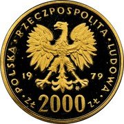 Poland 2000 Zlotych 45th Anniversary of the Death of Marie Sklodowska-Curie 1979 MW Proof Y# 107 POLSKA RZECZPOSPOLITA LUDOWA 19 79 MW ZŁ 2000 ZŁ coin obverse Poland 2000 Zlotych 45th Anniversary of the Death of Marie Sklodowska-Curie 1979 MW Proof Y# 107 POLSKA RZECZPOSPOLITA LUDOWA 19 79 MW ZŁ 2000 ZŁ coin obverse