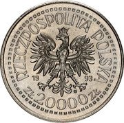 Poland 20000 Zlotych Kazimierz IV 1993 MW Y# 256 RZECZPOSPOLITA POLSKA 19 93 MW ZŁ 20000 ZŁ coin obverse Poland 20000 Zlotych Kazimierz IV 1993 MW Y# 256 RZECZPOSPOLITA POLSKA 19 93 MW ZŁ 20000 ZŁ coin obverse