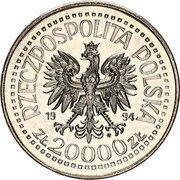 Poland 20000 Zlotych New Mint Building 1994 Y# 270 RZECZPOSPOLITA POLSKA 19 94 MW ZŁ 20000 ZŁ coin obverse Poland 20000 Zlotych New Mint Building 1994 Y# 270 RZECZPOSPOLITA POLSKA 19 94 MW ZŁ 20000 ZŁ coin obverse