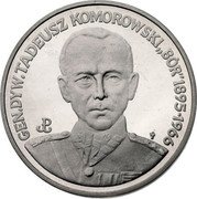 Poland 200000 Zlotych General Tadeusz Komorowski Bor 1990 MW Proof Y# 250 GEN.DYW.TADEUSZ KOMOROWSKI "BÓR" 1895-1966 coin reverse Poland 200000 Zlotych General Tadeusz Komorowski Bor 1990 MW Proof Y# 250 GEN.DYW.TADEUSZ KOMOROWSKI "BÓR" 1895-1966 coin reverse