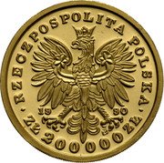 Poland 200000 Zlotych Tadeusz Kosciuszko 1990 Proof Y# 206 RZECZPOSPOLITA POLSKA 19 90 ZŁ 200000 ZŁ coin obverse Poland 200000 Zlotych Tadeusz Kosciuszko 1990 Proof Y# 206 RZECZPOSPOLITA POLSKA 19 90 ZŁ 200000 ZŁ coin obverse