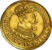 Poland 3 Ducat Gustaw II Adolf Swedish Occupation 1631 MP KM# 34 GVS ADOL II D G REX SVE M D F coin obverse Poland 3 Ducat Gustaw II Adolf Swedish Occupation 1631 MP KM# 34 GVS ADOL II D G REX SVE M D F coin obverse