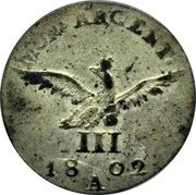 Poland 3 Groschen Prussian Possession 1802 A C# 60 MON ARGENT III 1800 A coin reverse Poland 3 Groschen Prussian Possession 1802 A C# 60 MON ARGENT III 1800 A coin reverse