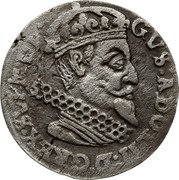 Poland 3 Groschen Elbing City Coin 1632 KM# 40 GVS ADOL D G REX S M D F coin obverse Poland 3 Groschen Elbing City Coin 1632 KM# 40 GVS ADOL D G REX S M D F coin obverse