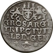 Poland 3 Groschen Elbing City Coin 1632 KM# 40 GROS ARG TRIP REG SVEG coin reverse Poland 3 Groschen Elbing City Coin 1632 KM# 40 GROS ARG TRIP REG SVEG coin reverse