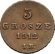 Poland 3 Grosze Frederick Augustus I 1812 IB C# 82 3 GROSZE 1812 I. B. coin reverse Poland 3 Grosze Frederick Augustus I 1812 IB C# 82 3 GROSZE 1812 I. B. coin reverse