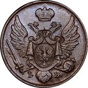 Poland 3 Grosze Nicholas I 1826 IB C# 108 I B coin obverse Poland 3 Grosze Nicholas I 1826 IB C# 108 I B coin obverse