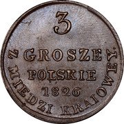 Poland 3 Grosze Nicholas I 1826 IB C# 108 3 GROSZE POLSKIE 1826 Z MIEDZI KRAIOWEY coin reverse Poland 3 Grosze Nicholas I 1826 IB C# 108 3 GROSZE POLSKIE 1826 Z MIEDZI KRAIOWEY coin reverse