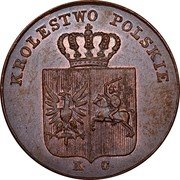 Poland 3 Grosze Revolutionary Coinage 1831 KG C# 120 KROLESTWO POLSKIE K. G. coin obverse Poland 3 Grosze Revolutionary Coinage 1831 KG C# 120 KROLESTWO POLSKIE K. G. coin obverse