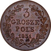Poland 3 Grosze Revolutionary Coinage 1831 KG C# 120 3 GROSZE POLS. 1831 coin reverse Poland 3 Grosze Revolutionary Coinage 1831 KG C# 120 3 GROSZE POLS. 1831 coin reverse