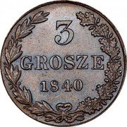 Poland 3 Grosze Nicholas I 1840 C# 110.2 3 GROSZE 1839 coin reverse Poland 3 Grosze Nicholas I 1840 C# 110.2 3 GROSZE 1839 coin reverse