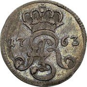 Poland 3 Grosze Thorn City 1763 DB KM# 63 AR3 17 63 coin obverse Poland 3 Grosze Thorn City 1763 DB KM# 63 AR3 17 63 coin obverse