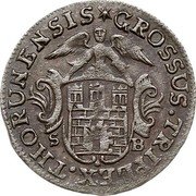 Poland 3 Grosze Thorn City 1764 SB KM# 64 GROSSUS TRIPLEX THORUNENSIS coin reverse Poland 3 Grosze Thorn City 1764 SB KM# 64 GROSSUS TRIPLEX THORUNENSIS coin reverse