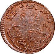 Poland 3 Solidi (1 Grosz) August III 1755 H KM# 147.2 EL: SAX 1753 3 coin reverse Poland 3 Solidi (1 Grosz) August III 1755 H KM# 147.2 EL: SAX 1753 3 coin reverse