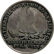Poland 30 Kreuzer Maria Theresia 1777 IC-FA C# 3 M THERESIA D G R I HU BO GA LO REG XXXXVIII EX MARCA PURA VIEN coin obverse