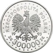 Poland 300000 Zlotych Zamosc 1993 Proof Y# 260 RZECZPOSPOLITA POLSKA 1993 MW ZŁ 300000 ZŁ coin obverse Poland 300000 Zlotych Zamosc 1993 Proof Y# 260 RZECZPOSPOLITA POLSKA 1993 MW ZŁ 300000 ZŁ coin obverse
