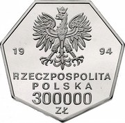 Poland 300000 Zlotych 70th Anniversary of the National Bank of Poland 1994 Proof Y# 264 1994 MW RZECZPOSPOLITA POLSKA 300000 ZŁ coin obverse Poland 300000 Zlotych 70th Anniversary of the National Bank of Poland 1994 Proof Y# 264 1994 MW RZECZPOSPOLITA POLSKA 300000 ZŁ coin obverse