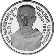 Poland 300000 Zlotych St. Maksymilian Kolbe 1994 Proof Y# 263 ŚW. MAKSYMILIAN KOLBE 100-LECIE URODZIN 1894-1994 coin reverse Poland 300000 Zlotych St. Maksymilian Kolbe 1994 Proof Y# 263 ŚW. MAKSYMILIAN KOLBE 100-LECIE URODZIN 1894-1994 coin reverse