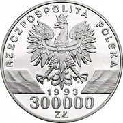 Poland 300000 Zlotych Swallow 1993 Proof Y# 248 RZECZPOSPOLITA POLSKA MW 1993 300000 ZŁ coin obverse Poland 300000 Zlotych Swallow 1993 Proof Y# 248 RZECZPOSPOLITA POLSKA MW 1993 300000 ZŁ coin obverse