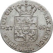 Poland 4 Groschen (1 Zloty) Stanislaus Augustus 1789 EB KM# 208.1 83 1/2 EX MARCA PURA COLON 17 87 E B 4 GR coin reverse Poland 4 Groschen (1 Zloty) Stanislaus Augustus 1789 EB KM# 208.1 83 1/2 EX MARCA PURA COLON 17 87 E B 4 GR coin reverse