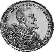 Poland 40 Ducat (Sigismund III) KM# B43 SIGISMVNDVS III D G POLONIAE ET SVECIAE REX coin obverse Poland 40 Ducat (Sigismund III) KM# B43 SIGISMVNDVS III D G POLONIAE ET SVECIAE REX coin obverse