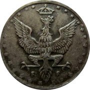 Poland 5 Fenigow German Occupation. Wilhelm II 1917 FF Y# 5 F F coin obverse Poland 5 Fenigow German Occupation. Wilhelm II 1917 FF Y# 5 F F coin obverse