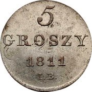 Poland 5 Groszy Frederick Augustus I 1811 IB C# 83 5 GROSZY 1811 I.B coin reverse Poland 5 Groszy Frederick Augustus I 1811 IB C# 83 5 GROSZY 1811 I.B coin reverse