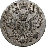 Poland 5 Groszy Alexander I 1816 IB C# 96.1 18 16 I B coin obverse Poland 5 Groszy Alexander I 1816 IB C# 96.1 18 16 I B coin obverse