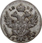 Poland 5 Groszy Nicholas I 1828 FH C# 111 18 27 F H coin obverse Poland 5 Groszy Nicholas I 1828 FH C# 111 18 27 F H coin obverse