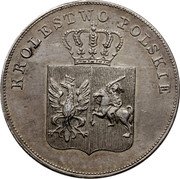 Poland 5 Zlotych Revolutionary Coinage 1831 KG C# 124 KROLESTWO POLSKIE coin obverse