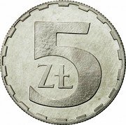 Poland 5 Zlotych Circulation Coin 1989 MW Y# 81.3 5 ZŁ coin reverse Poland 5 Zlotych Circulation Coin 1989 MW Y# 81.3 5 ZŁ coin reverse
