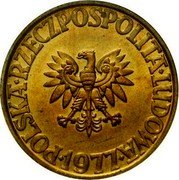 Poland 5 Zlotych Circulation Coin 1977 (lgd) Y# 81.1 POLSKA RZECZPOSPOLITA LUDOWA MW 1980 coin obverse Poland 5 Zlotych Circulation Coin 1977 (lgd) Y# 81.1 POLSKA RZECZPOSPOLITA LUDOWA MW 1980 coin obverse