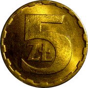 Poland 5 Zlotych Circulation Coin 1977 (lgd) Y# 81.1 5 ZŁ coin reverse Poland 5 Zlotych Circulation Coin 1977 (lgd) Y# 81.1 5 ZŁ coin reverse